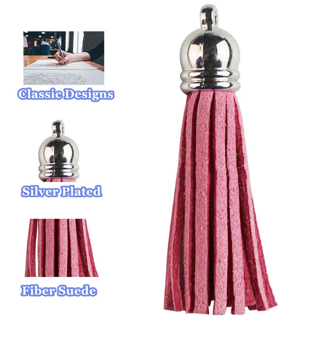 MSCFTFB 100 Pieces 1.5inch Mini Tassels Faux Suede Mala Tassel Kit for Earring Necklace Jewelry Making Garland Keychain Charms DIY Crafts (Assorted)