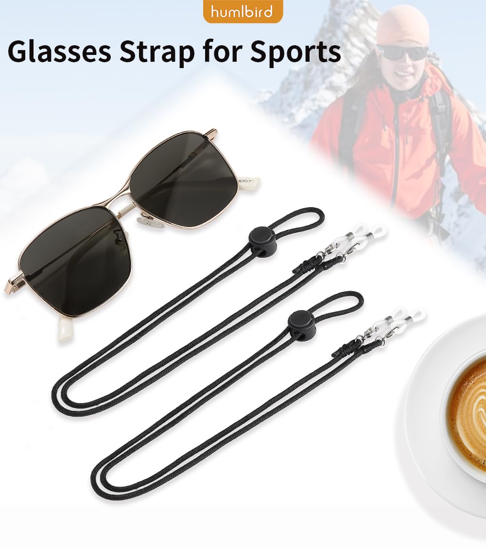 humlbird Glasses Strap Eyeglass Holder Strap for Eyewear Eye Glass Chain for Men Black