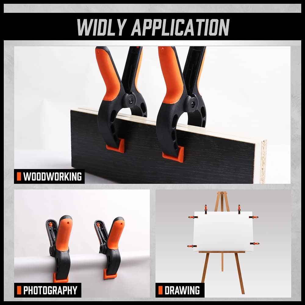 HORUSDY 8-Pack Bar Clamps for Woodworking, 12" and 6" Bar Clamps, Wood Working Clamp Sets, Quick Clamps F Clamp with 150 LBS Load Limit (8-Pack Wood Clamps)
