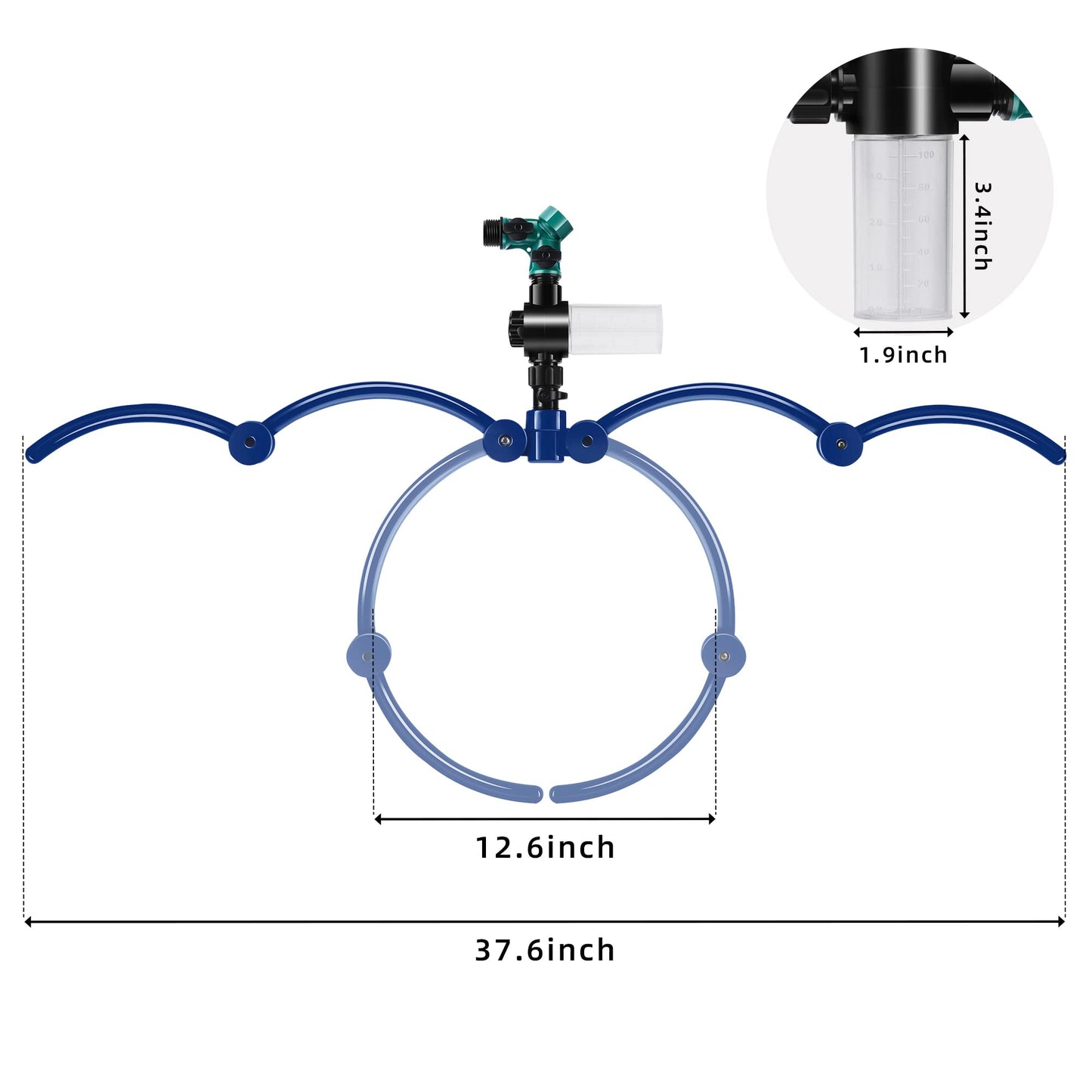 360° Tree Water Sprinkler,Tree Root Watering Tool,Water Ring Sprinkler Irrigation System for Outdoor Plants Raised (Blue)