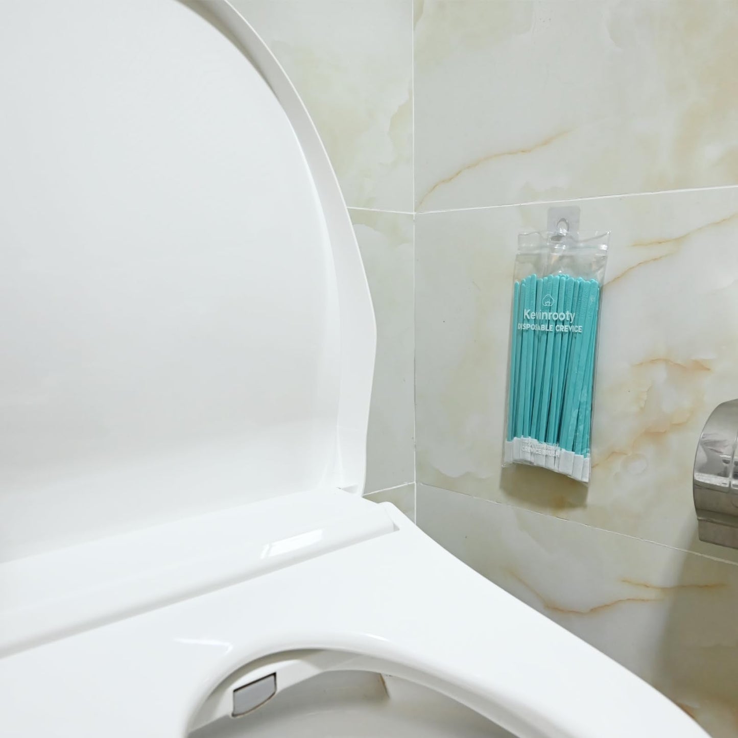 Kevinrooty 50PCS Disposable Crevice Cleaning Brush Kit, Disposable Toilet Brush, Window Sill, Keyboard, Car AC Cleaner (Blue)