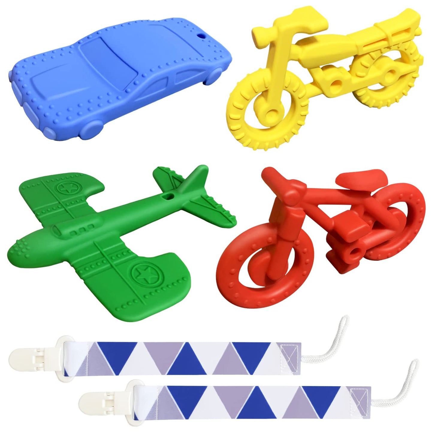 Teething Toys for Babies 6-12 Months 12-18 Months, Teether Toys, Baby Chew Toys, BPA Free Teething Toys, Baby Teether, Transportation Tools Shape Teethers, Baby Toys for Boys Girls (6 Pack)