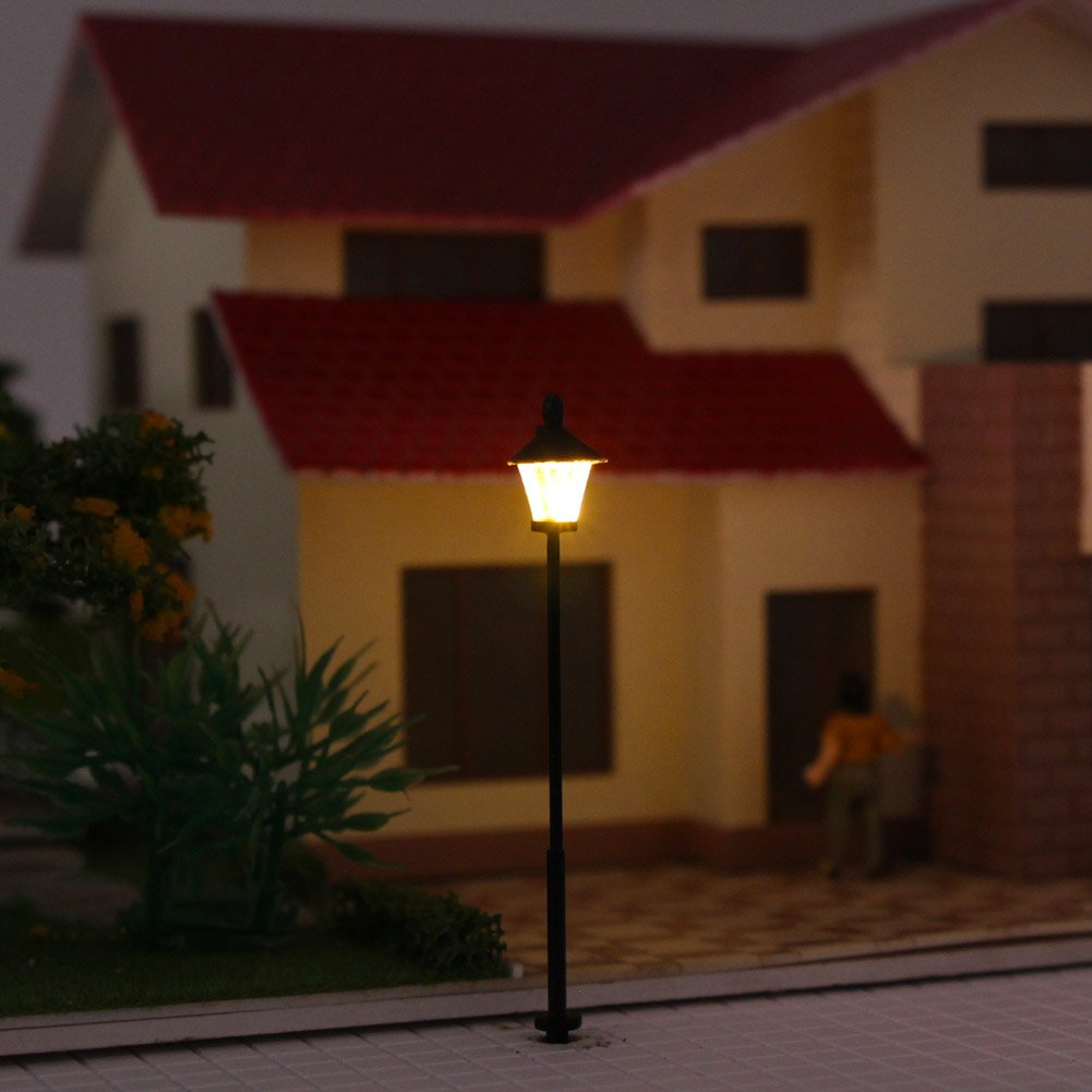 LYM09 10 pcs Model Railway Led Lamppost Lamps Street Lights N Scale 4.7cm 1.85inch 12V New