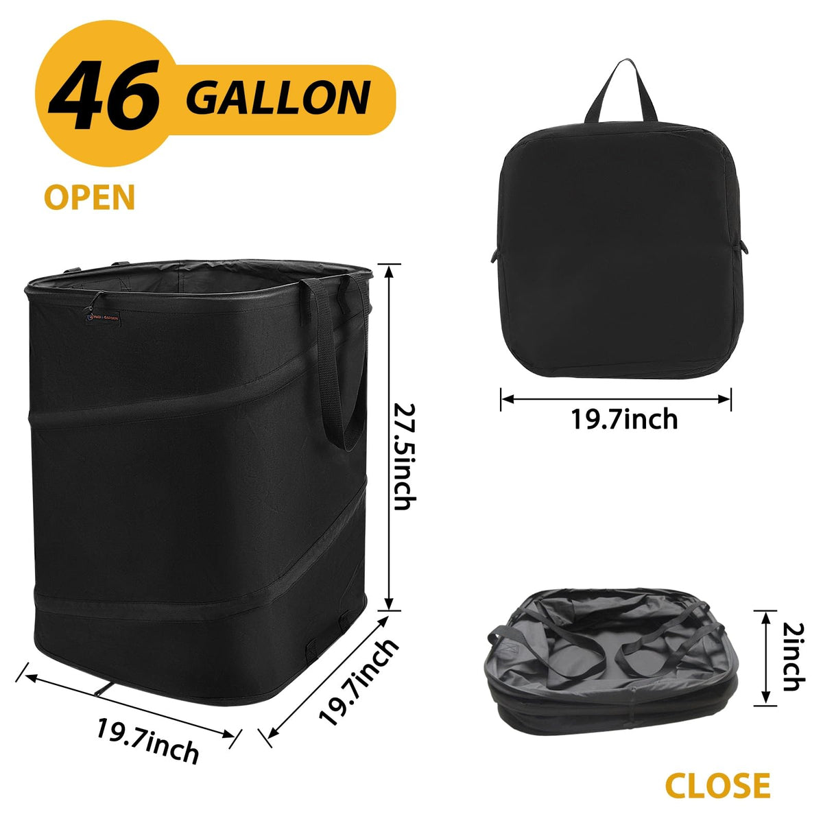 46 Gallon Square Collapsible Yard Waste Bin
