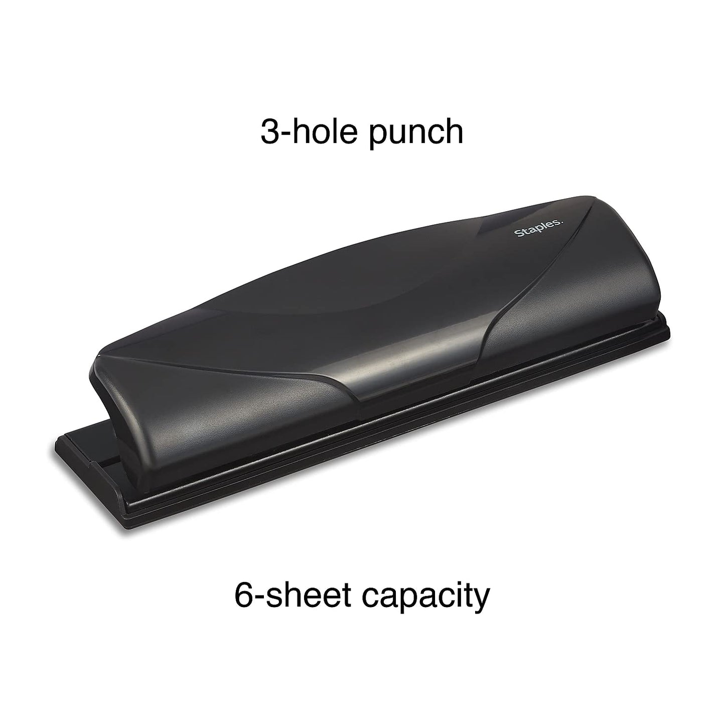 Staples Mini 3‑Hole Punch, 6‑Sheet Capacity – Portable Compact Hole Punch
