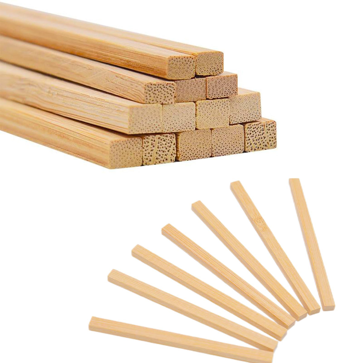 1 4 x 12 Inch 100 PCS Square Dowel Rods Wood Sticks Wooden Dowel Rods Unfinished Bamboo Sticks for Crafts (100 Count)