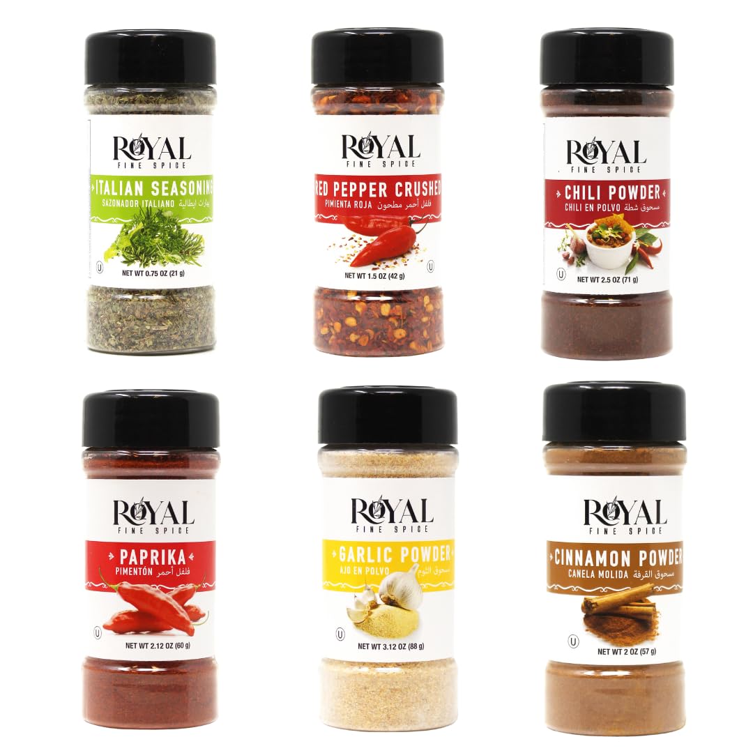 June Street Market 10 Piece Essentials Kitchen Starter Gift Set: Spices with Trilingual Labels (English, Spanish, Arabic) Includes Recipe Cards, Perfect for Cooking, Baking, or Gifting