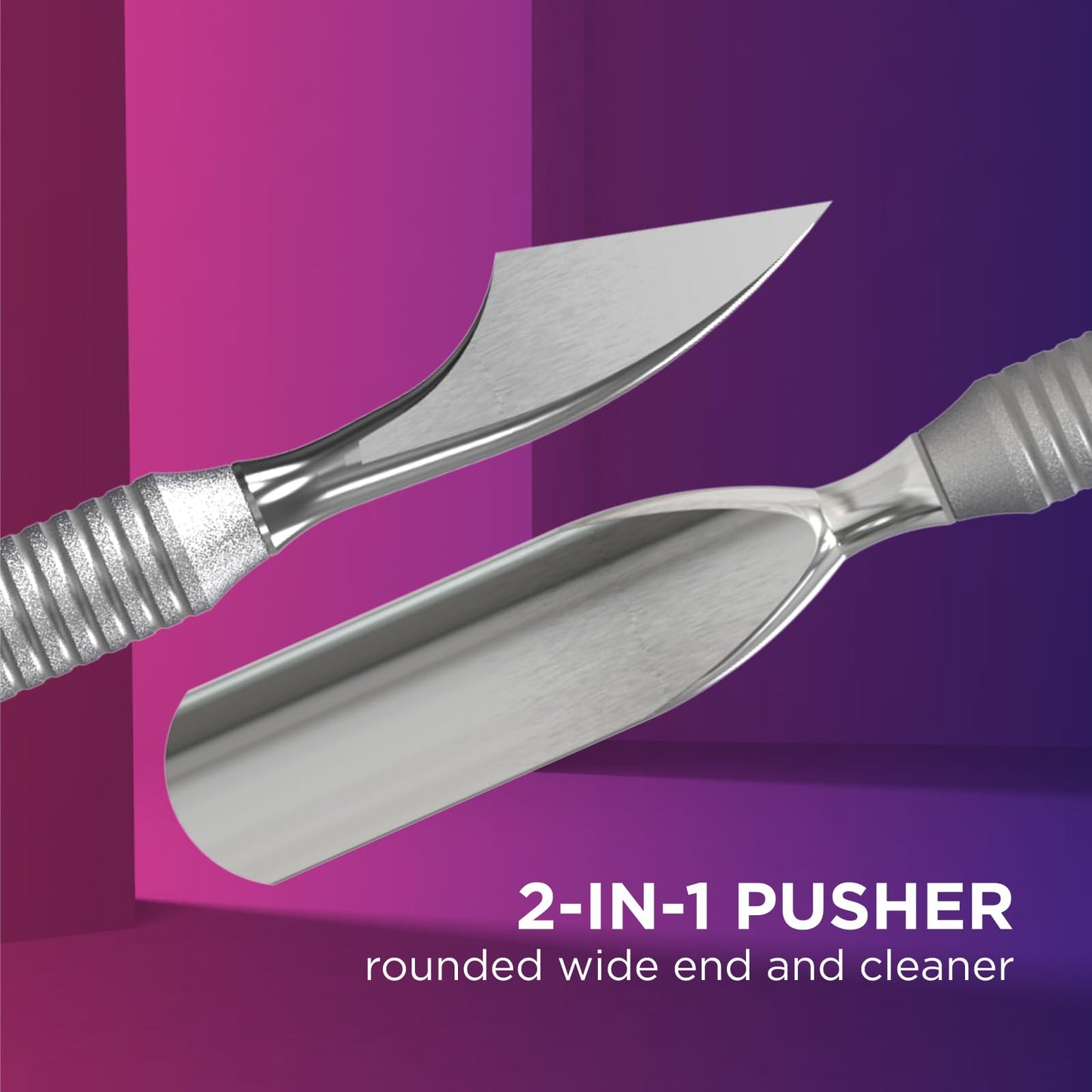 Staleks Pro SMART 51 Manicure Pusher Type 2 – Wide Pusher and Cleaner – Stainless Steel – Professional Cuticle Tool for Manicure and Pedicure