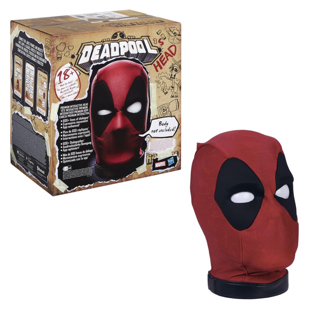 Marvel Legends Deadpool’s Head Premium Interactive, Moving, Talking Electronic, App-Enhanced Adult Collectible, with 600+ SFX and Phrases