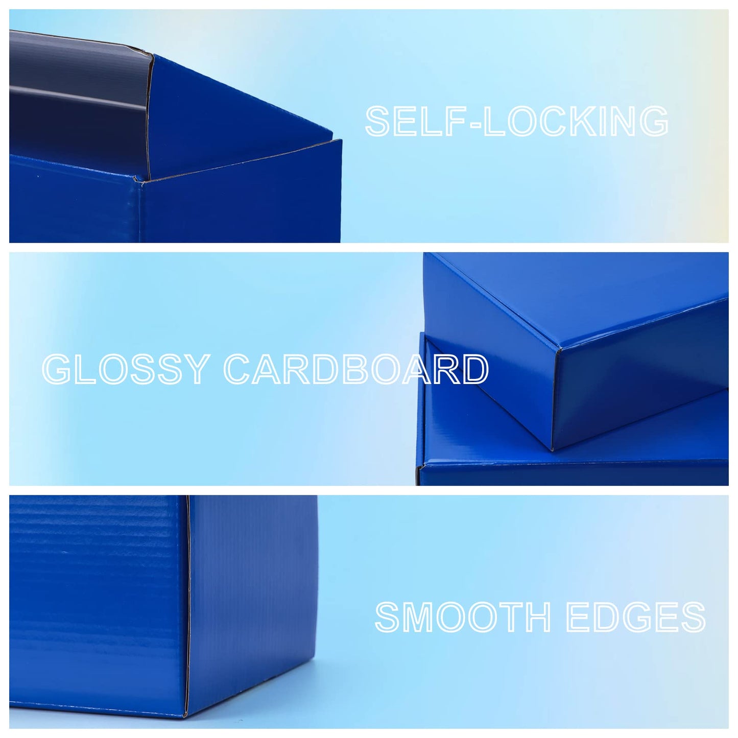 PHAREGE 12x9x4 inch Gift Shipping Boxes Bulk 20 Pack Blue, Tab Lock Tuck Top Mailing Boxes for Packaging Small Business, Medium Cardboard Mailer Boxes for Wrapping Present