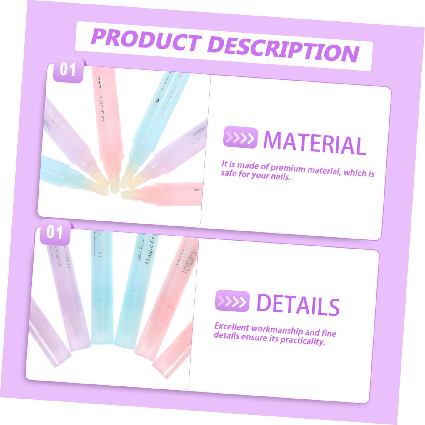 HAKIDZEL 6Pcs Manicure Polish Corrector Pen for Nail Art Polish Removal Fingernail Decontamination Tool with Soft Tip for Beginners and Professional Salon Use