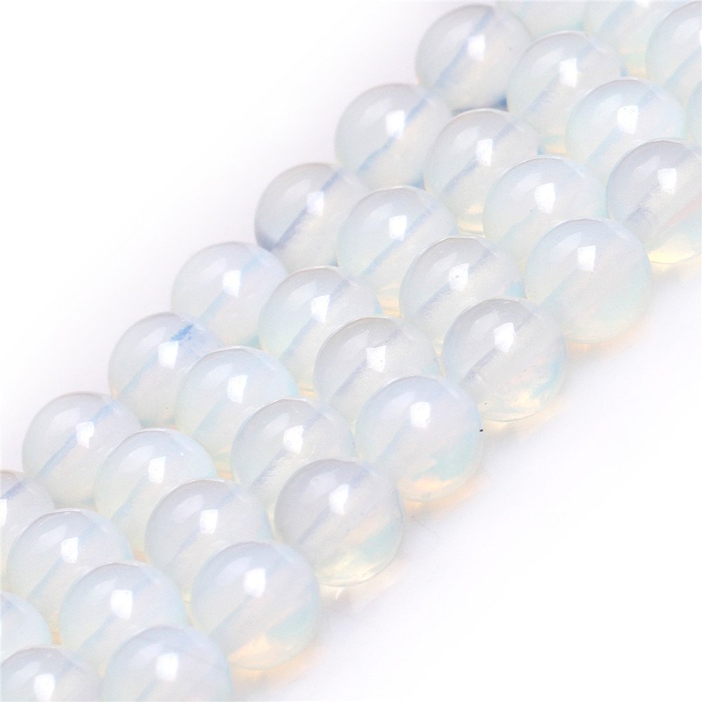 6mm White Opalite Beads Round Gemstone Loose Beads for Jewelry Making 15"(60-62pcs/strand)