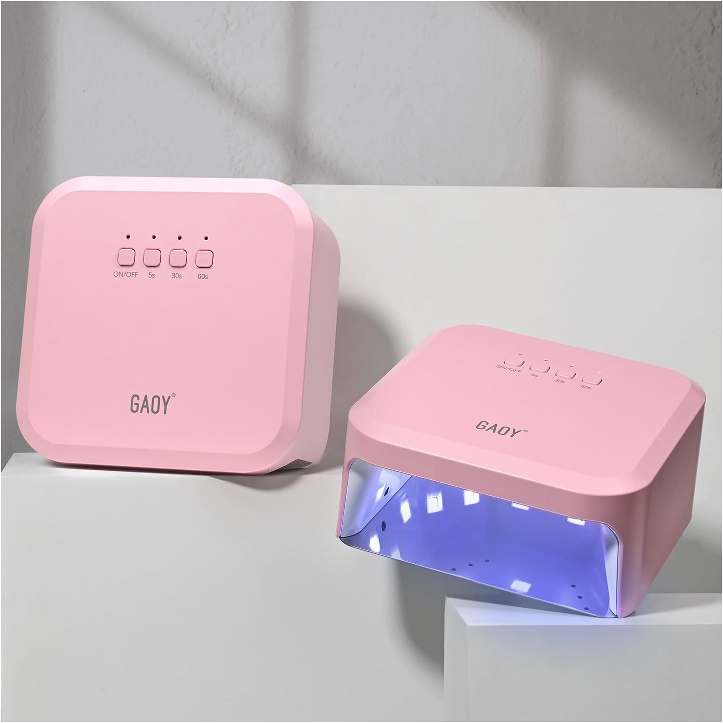GAOY UV Light for Gel Nails, Professional Nail Dryer with Infrared Sensor and 3 Timers, Fast Curing Lamp for Salon and Manicure Art at Home, Pink