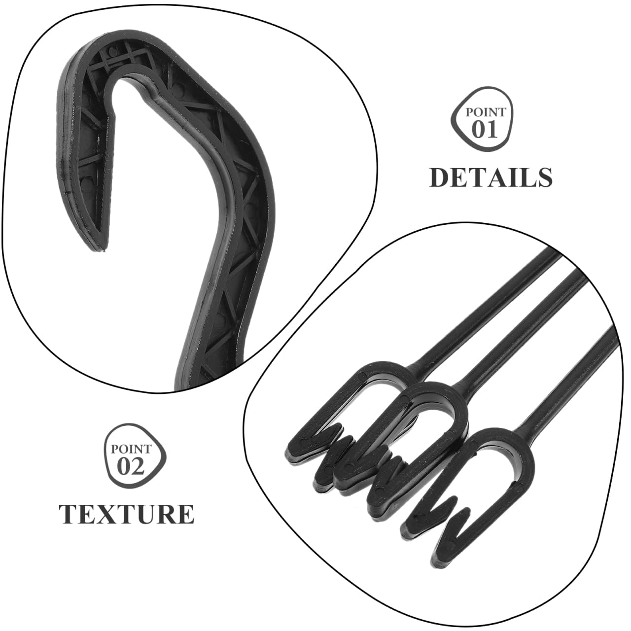 Lurrose 10Pcs Plastic Hanging Basket Hooks Hanging Planter Holder Flower Pot Hangers for Outside and Indoor Small Flower Pots, Black