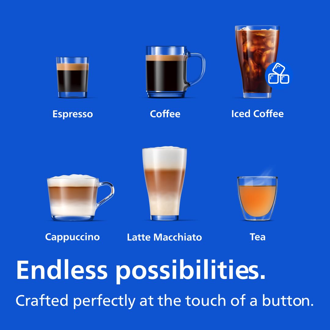 Philips 3300 Series Fully Automatic Espresso Machine with LatteGo Milk System and integrated grinder, 6 Hot & Iced Coffee Pre-Sets, 40% Quieter SilentBrew, 15-Bar Pressure, Glossy Black (EP3341/50)