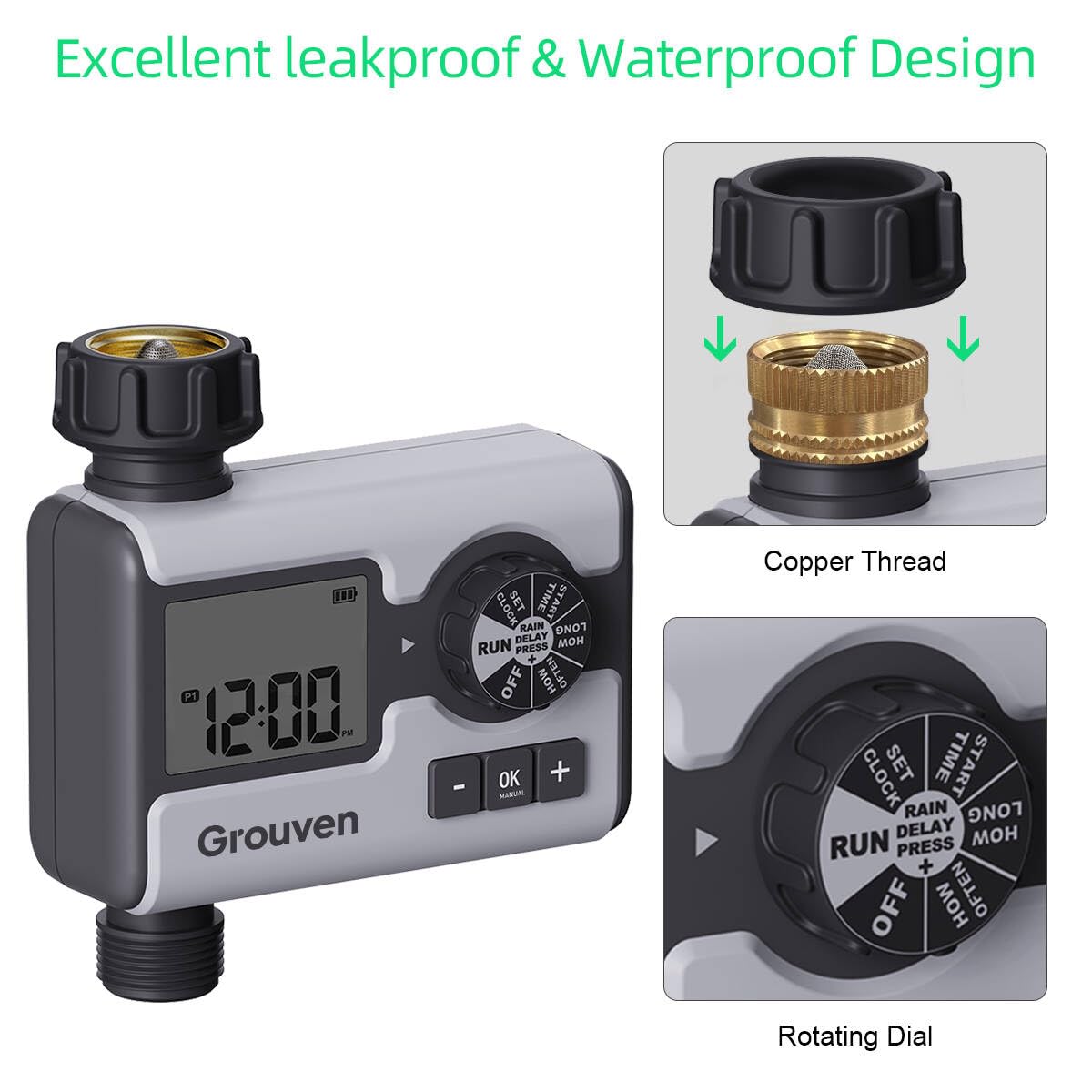 Garden Sprinkler Timer Dial Hose Faucet Programmable Water Timer with Rain Delay,Manual, Automatic Watering System Irrigation,1 Outlet