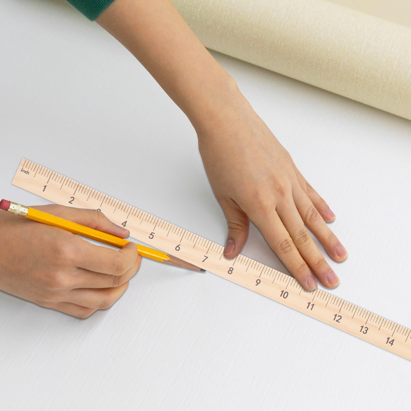 gisgfim 12 Pack 39 Inches Wood Double Sided Meter Stick Yard Stick Wood Economy Meterstick Wooden Ruler 100 Centimeters Measuring Yardstick Bulk School Classroom Home Office Kid Measuring Tailor Craft