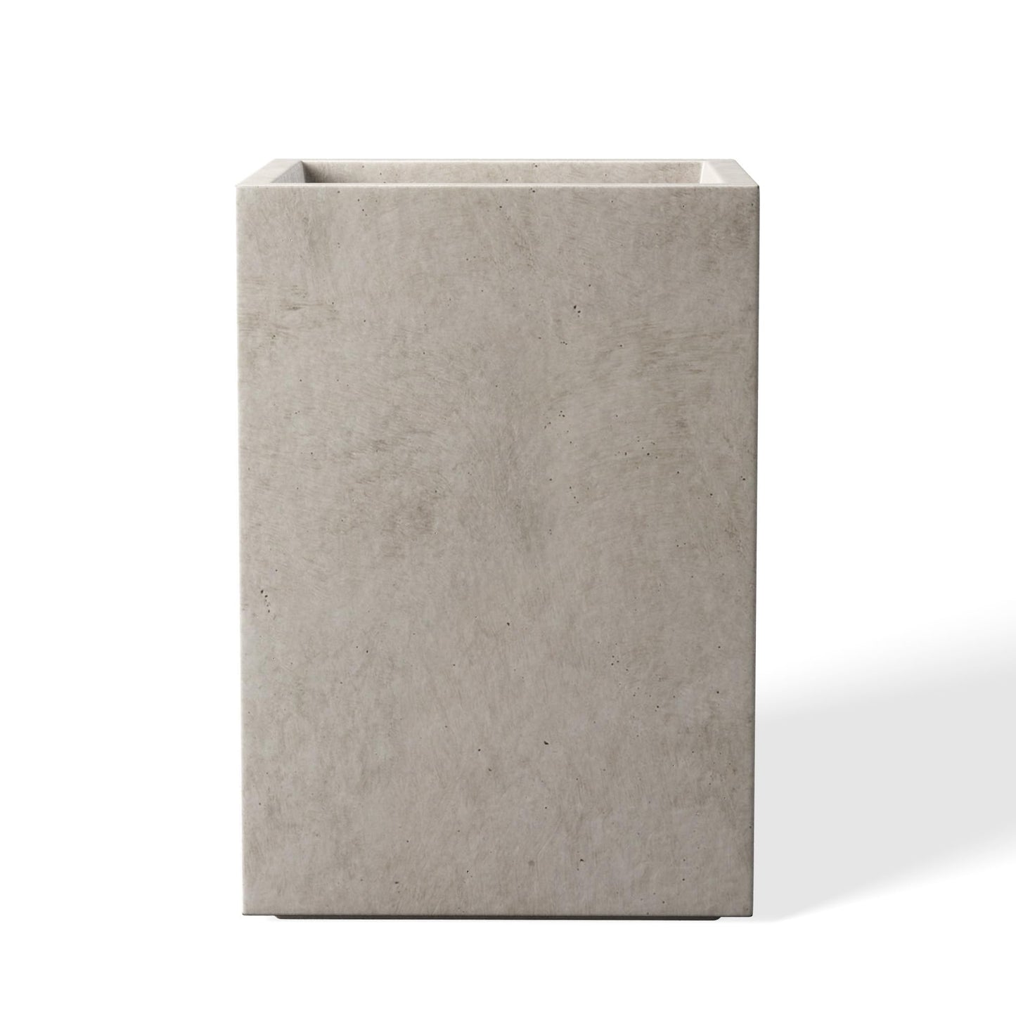 Kante 12.6" H Tall Rectangular Concrete Planters, Outdoor Indoor Lightweight Plant Pots with Drainage Hole and Rubber Plug, Modern Style for Home Garden Patio, Weathered Concrete