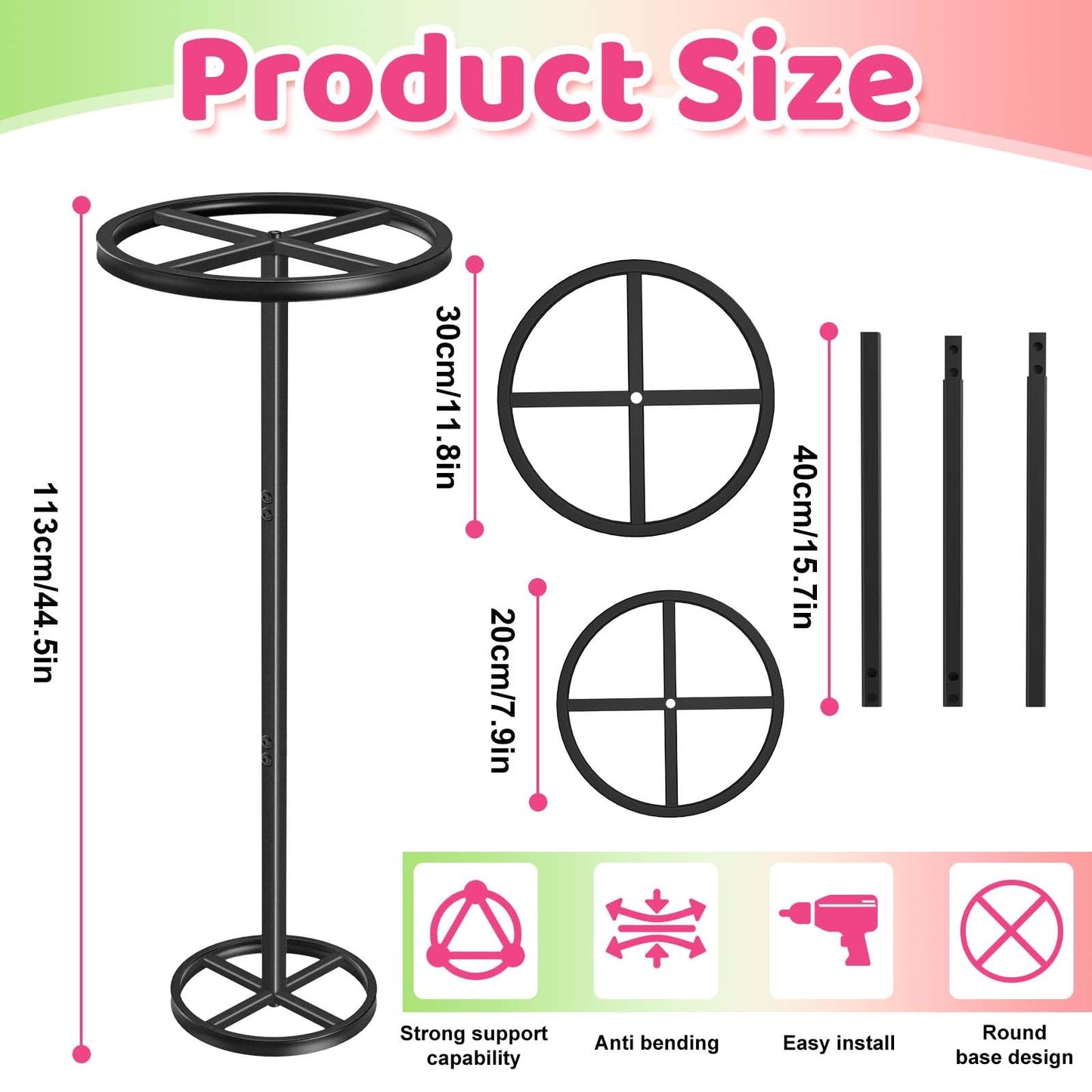 ODSNANIE Metal Dragon Fruit Trellis, Adjustable Durable Dragon Fruit Plant Trellis Vertical Indoor Support Frame for Climbing Plants Trees Cactus Garden Outdoor Potted Support,1 Pcs