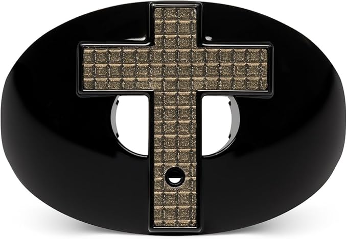 Battle Sports Cross Oxygen Football Mouthguard - Flujo de aire Superior y Mejor rendimiento, máxima protección y transpirabilidad Boquilla de fútbol, funciona con abrazaderas - Black Diamond
