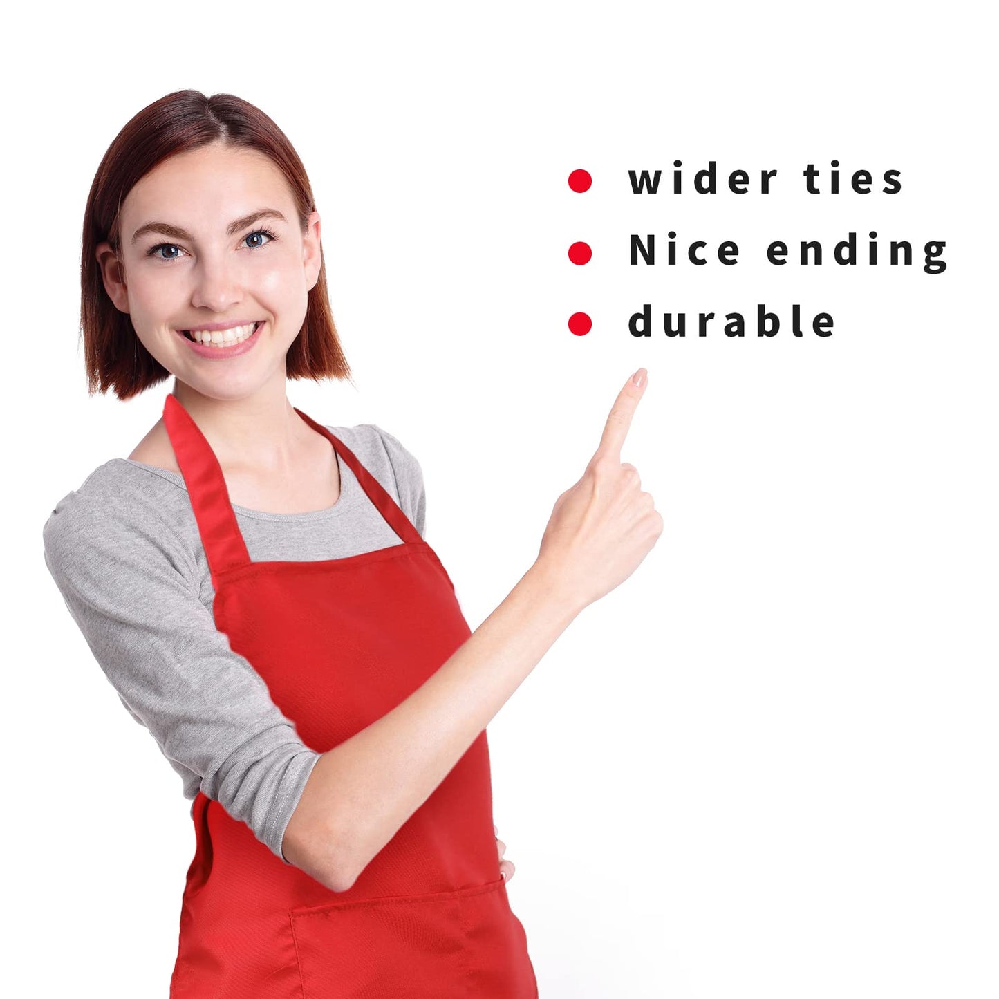 Syhood 18 Pack Bib Apron Bulk Unisex Plain Adjustable Apron with Pocket for Chef Cook Craft Kitchen Painting(Red)