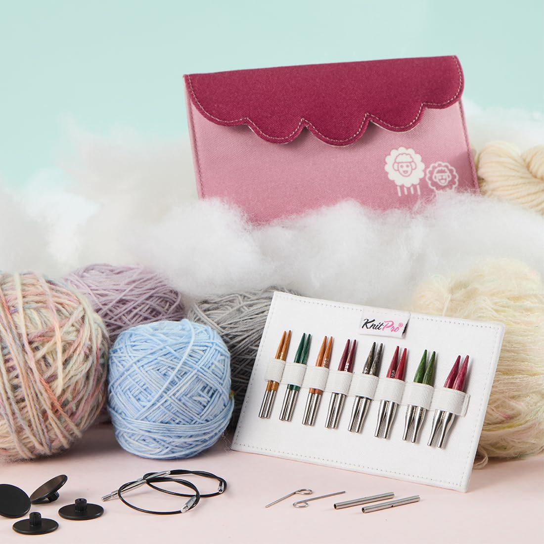 KnitPro Dreamz Mini Interchangeable Circular Needle Set 2" (5cm) | 8 US Sizes (2.5 to 10)