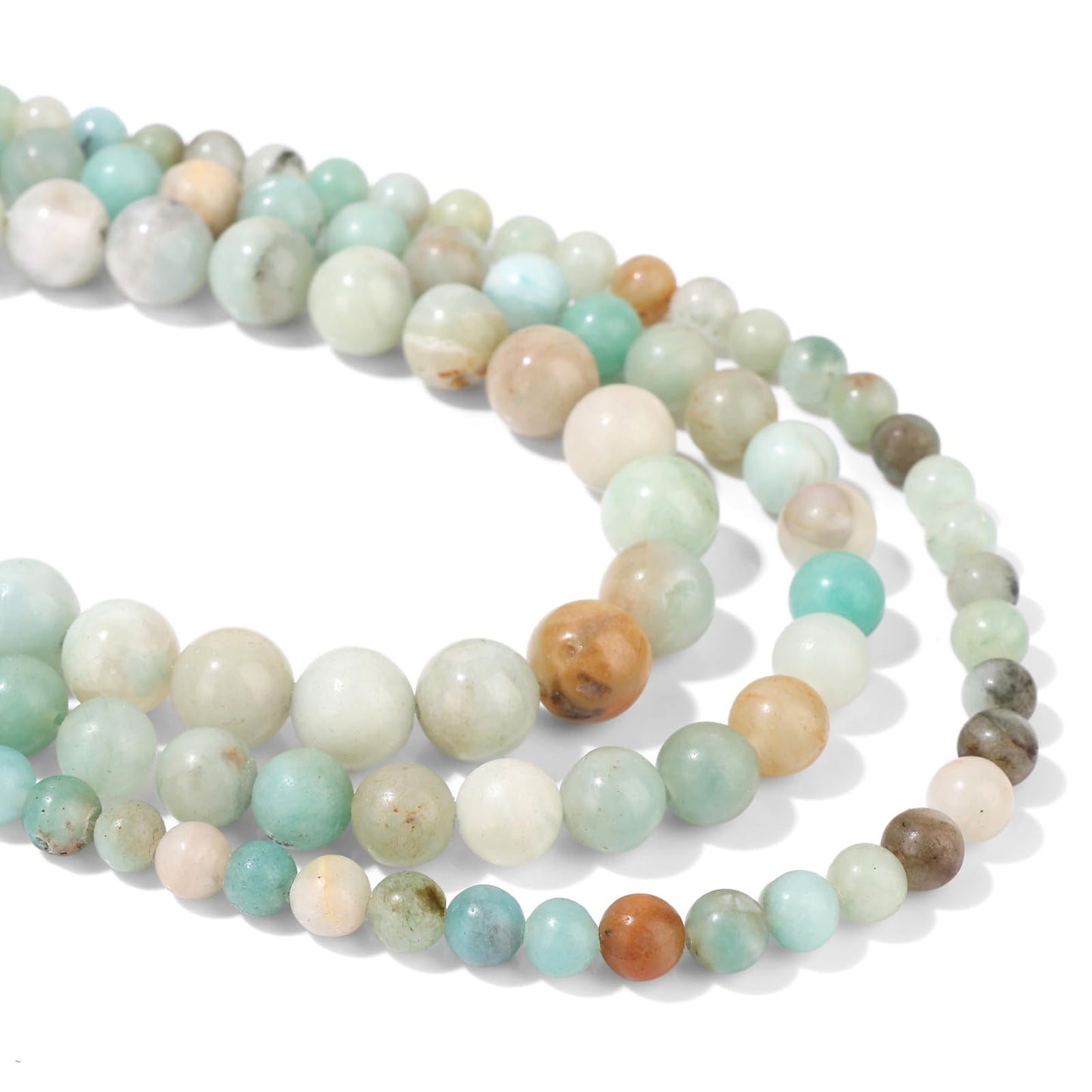 40pcs 10mm Natural Amazonite Gemstone Beads Healing Crystal Round Loose Stone Beads for Jewelry Making, Crystal Stone Beads for Bracelets Necklace Earrings Making