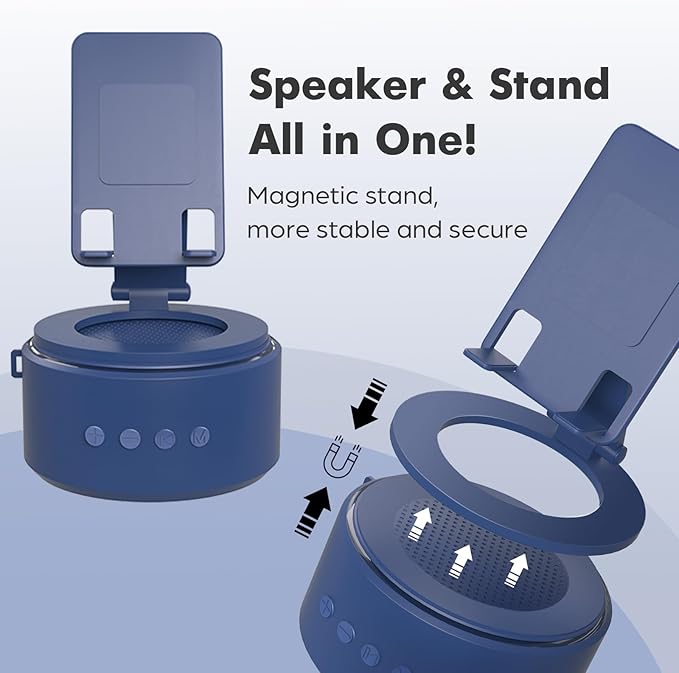 Gifts for Men Dad Him Husband Christmas - Blue Bluetooth Speaker with Phone Stand, Anniversary Birthday Gift for Teen Boy Boyfriend Women, Mens Stocking Stuffers - Ideal for Home/Kitchens/Outdoor/Desk