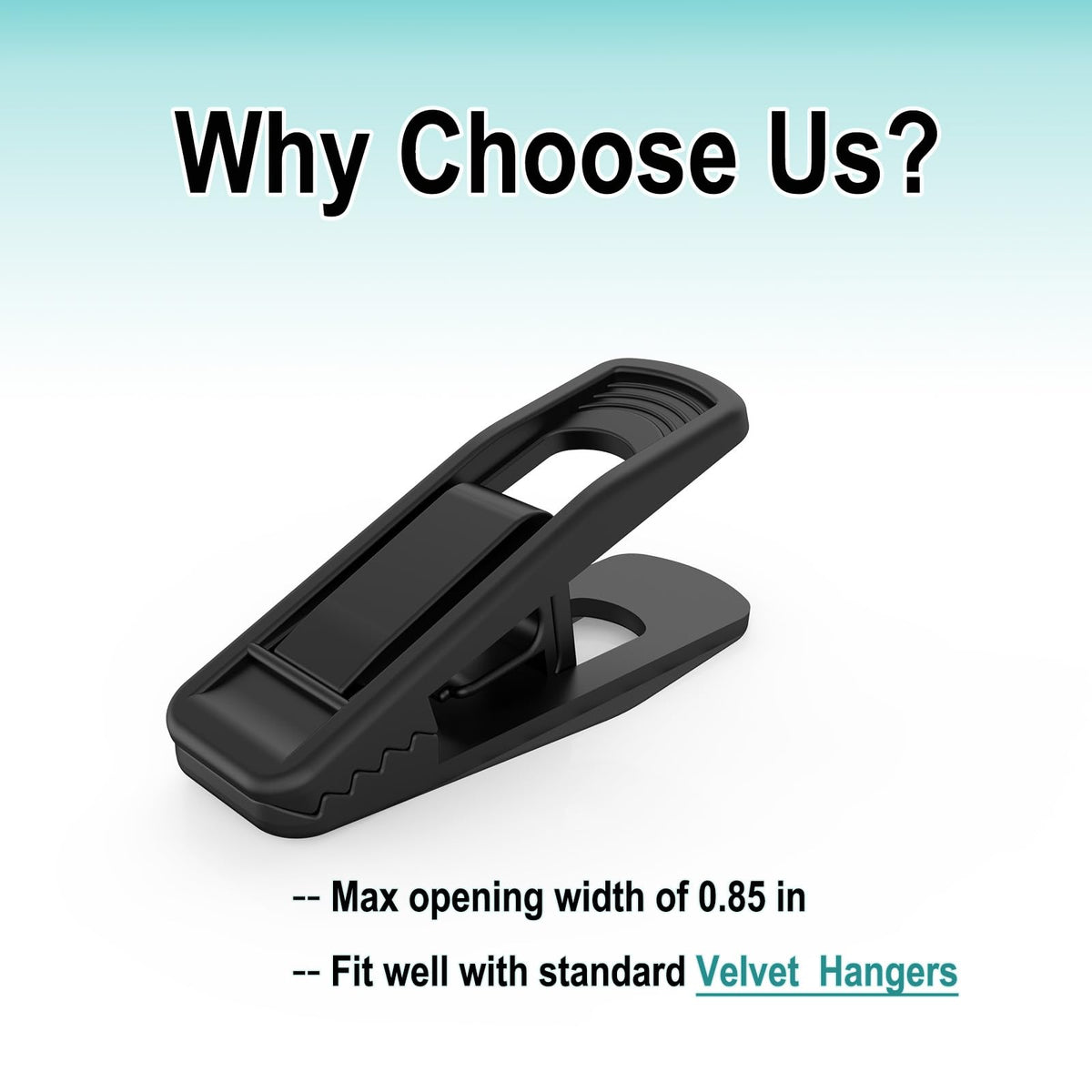Hanger Clips Perfect for Velvet Hangers (80 Count)