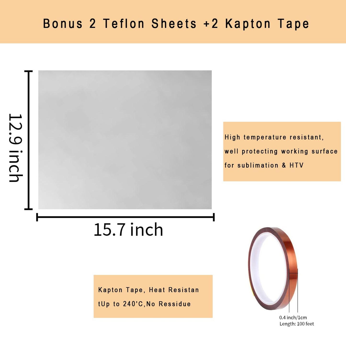 Heat Press Pillow Bundle - 8 Pack Including 4 Size Silver Heat Pressing Transfer Pillows, 2 Teflon Paper Sheets, 2 Rolls Heat Resistant Tape for Heat Press Sublimation Projects