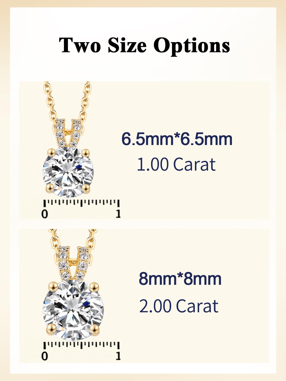 CYW Gold Plated Small Moissanite Cute Sparkle Solitaire Simple Necklace for Women 925 Sterling Silver Chain Pendant