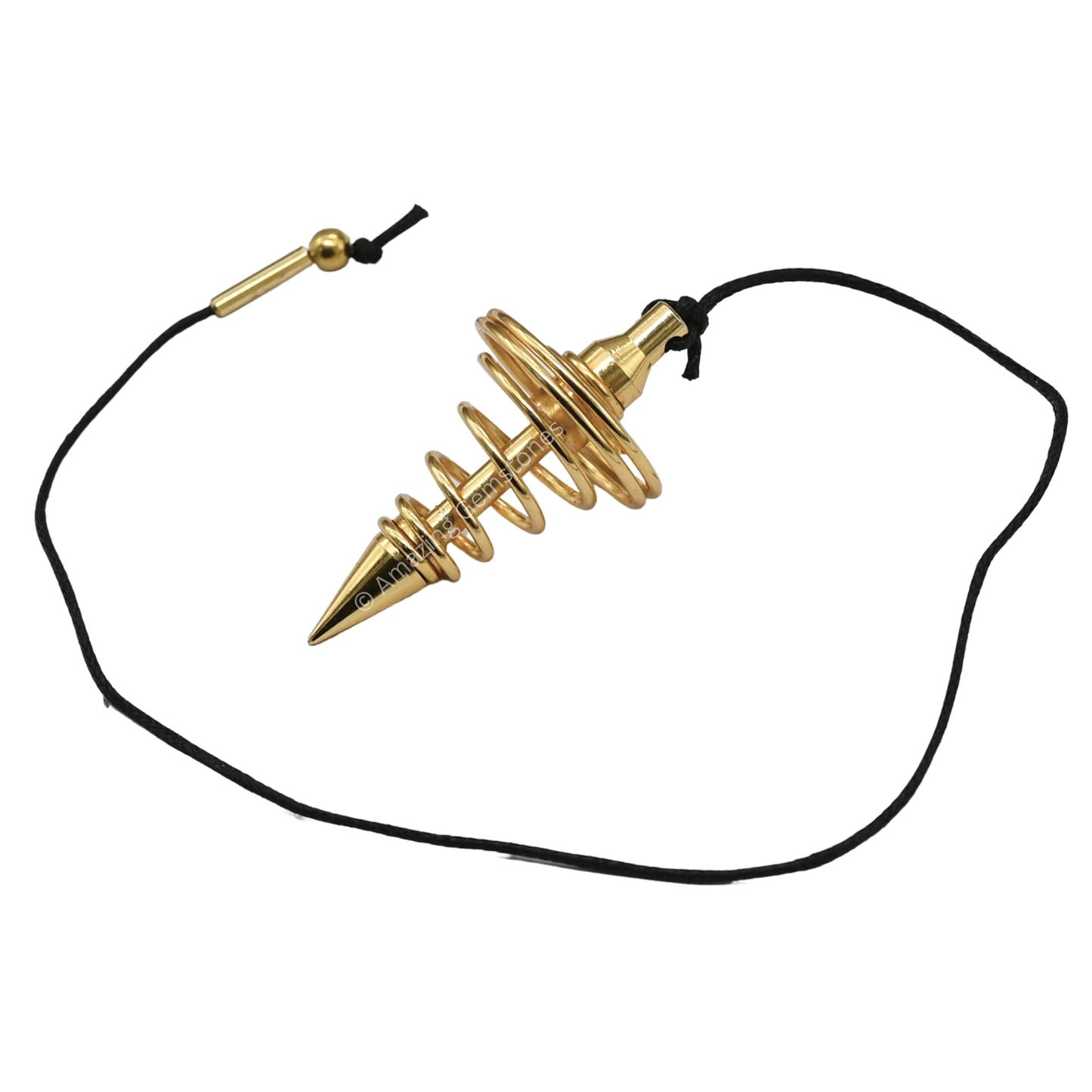 Amazing Gemstone Healing Metal Pendulums for Divination, Gold Spiral Point Steel Copper Pendulum High Energy Pendulo de Bronce Pendulos de Mesa MP62