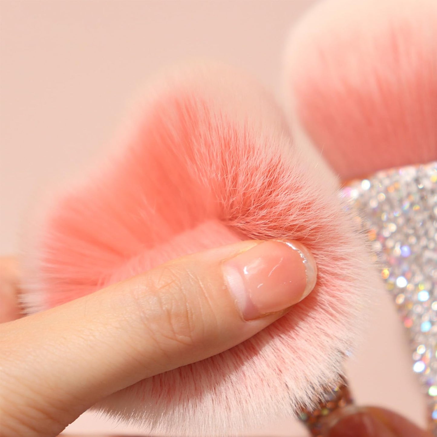 JERCLITY 1 Piece Powder Makeup Brushes Blush Brush Super Large Face Makeup Brushes Kabuki Brushes for Powder Cosmetic Nail Dust Brush Makeup Tool(White Diamond)