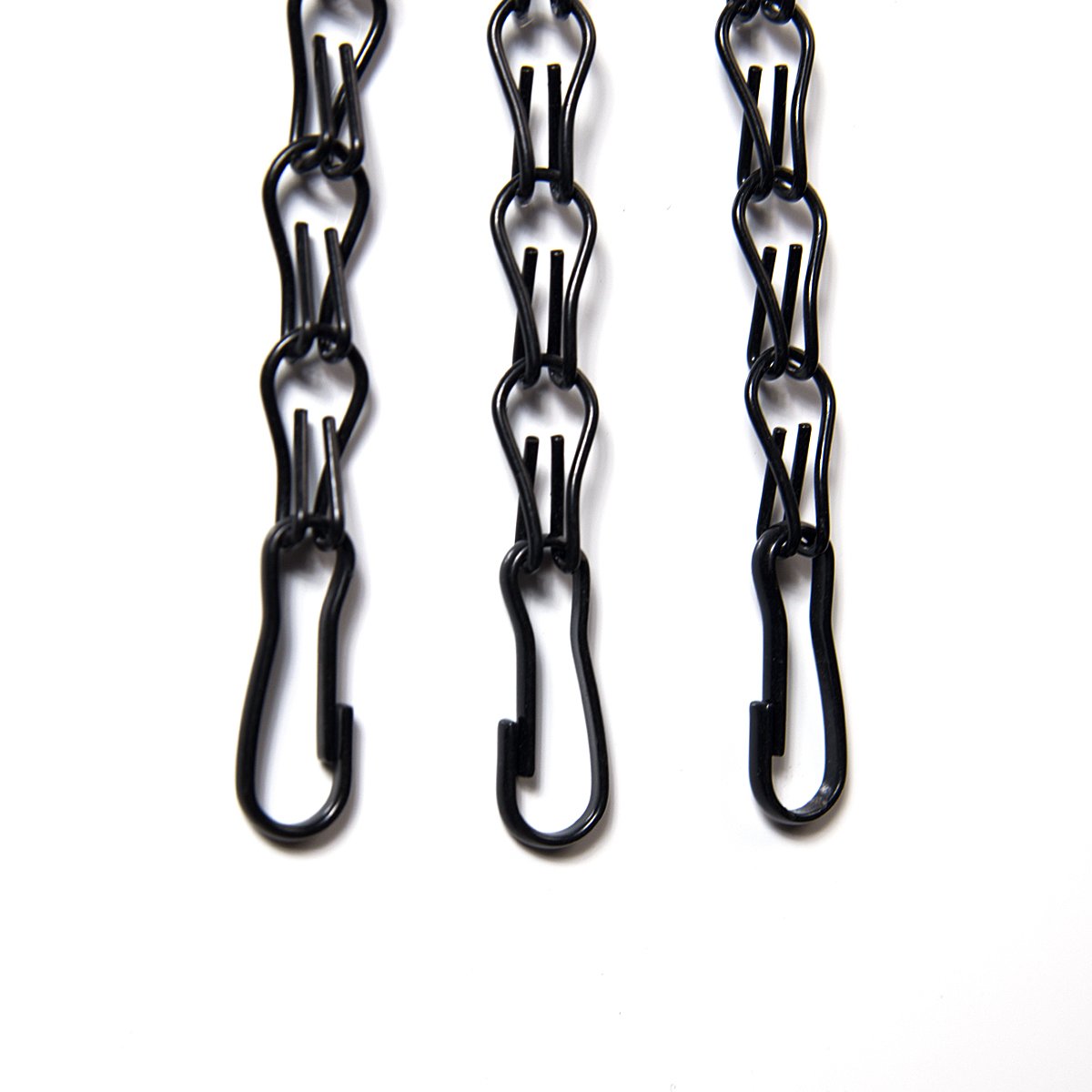 Flower Pot Chain 24 Inch Hanging Flower Basket Galvanized Replacement Chain 3 Point Garden Plant Hanger (4pcs(Black))