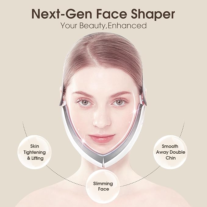 Intelligent Double Chin Reducer and V-Face Lift Belt Machine with Remote Control, Face Massager V-Face Device for Women