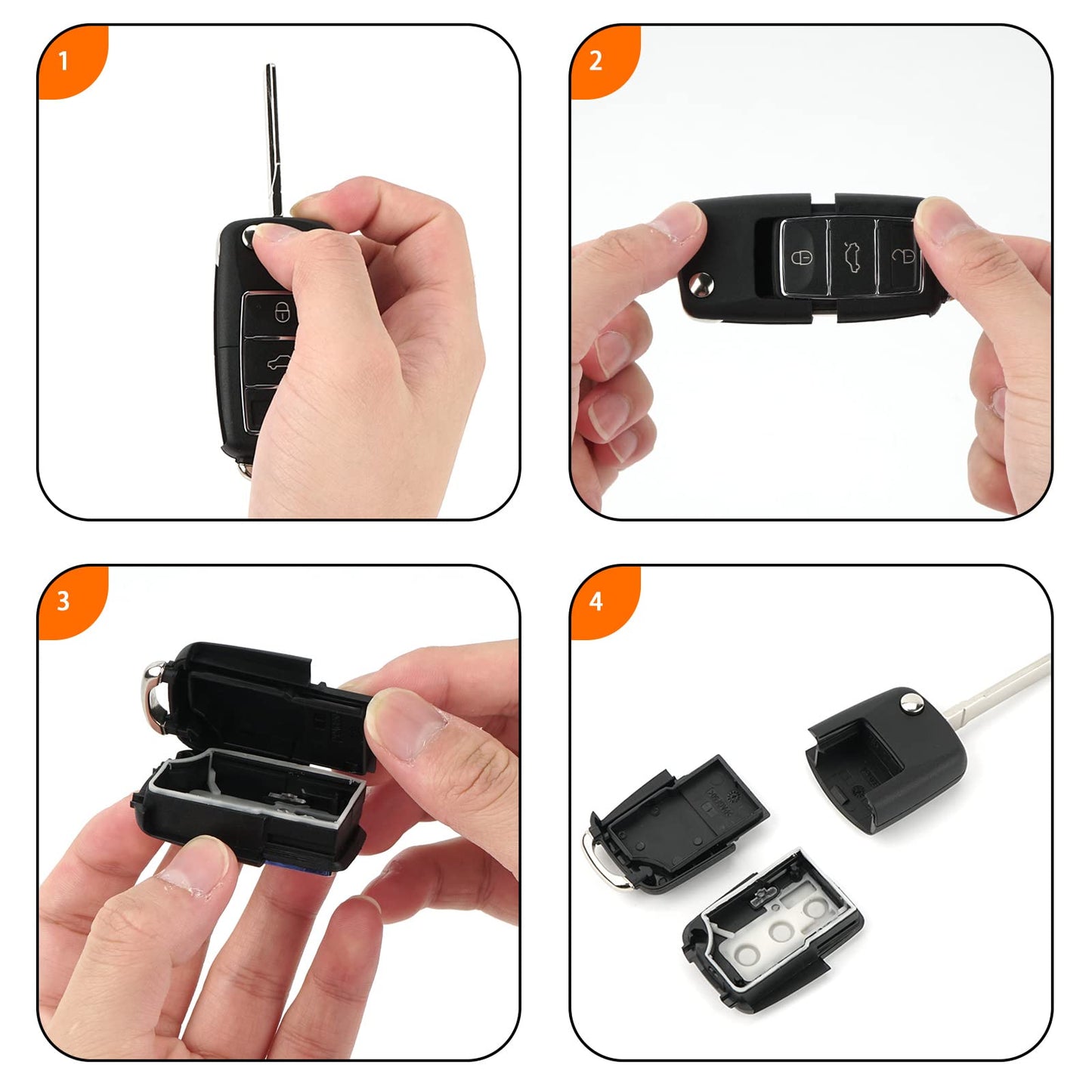 4 Pack Remote Fake Car Key Secret Safe, Portable Secret Hidden Container, Diversion Safe Compartment Container to Hide Jewelry or Valuables