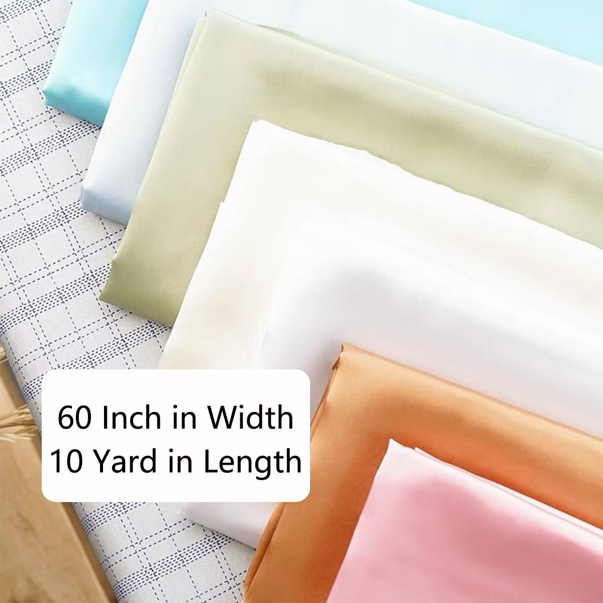 Sage Green Satin Fabric 10 Yards 60 Inch Wide Silky Polyester Lining Material for Bridal Shower Birthday Party Wedding Draping Decorations & Crafts Sewing DIY Decor