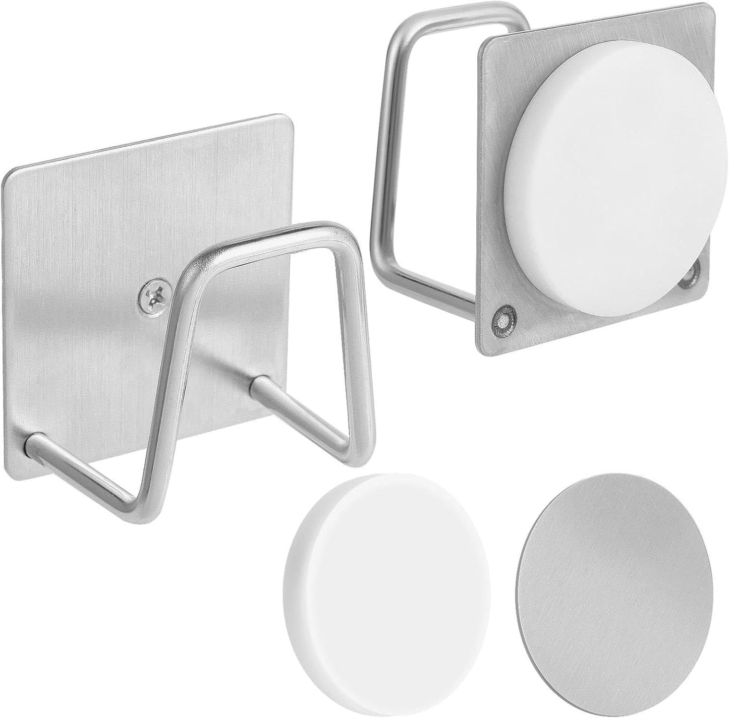 Everlling Magnetic Sponge Holder for Kitchen Sink,1 Pcs Strong Magnetic Stainless Steel Rack Stand, Kitchen Accessories, Dish Sponge Organizer, Scrubber Caddy, with Extra Magnets and Metal Plates