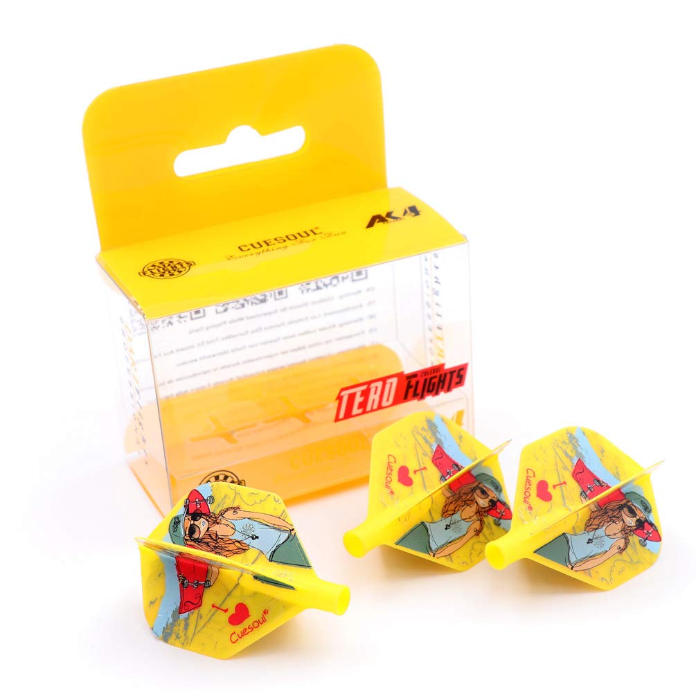 CUESOUL TERO AK4 Yellow Dart Flights Diamond Shape,Set of 3 pcs(CS-AK4+7ZS)