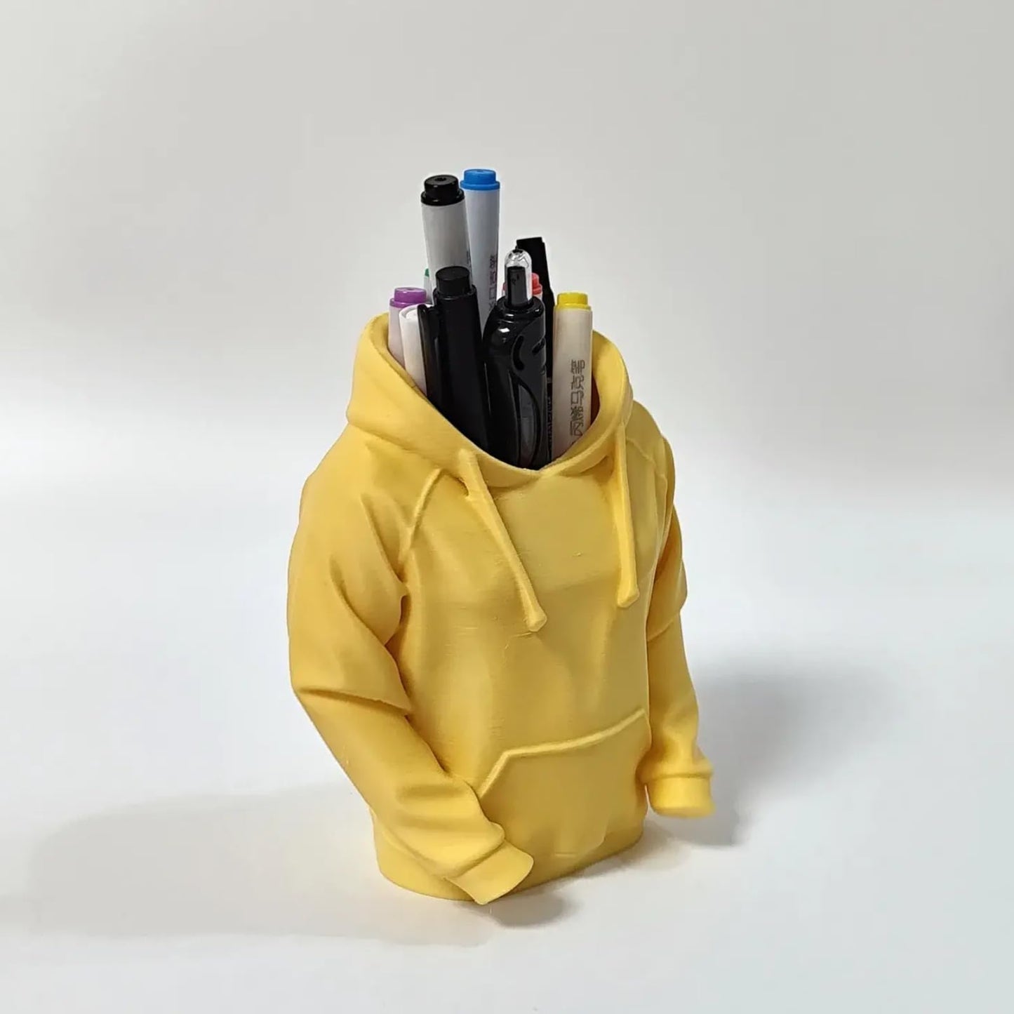 TIME&TRAVE Unique Sweatshirt Pen Holder for Desk, Creative Pencil Holder Desk Organizers, Office Supplies Decorations Idea Gift for Men Women Kids(Yellow)