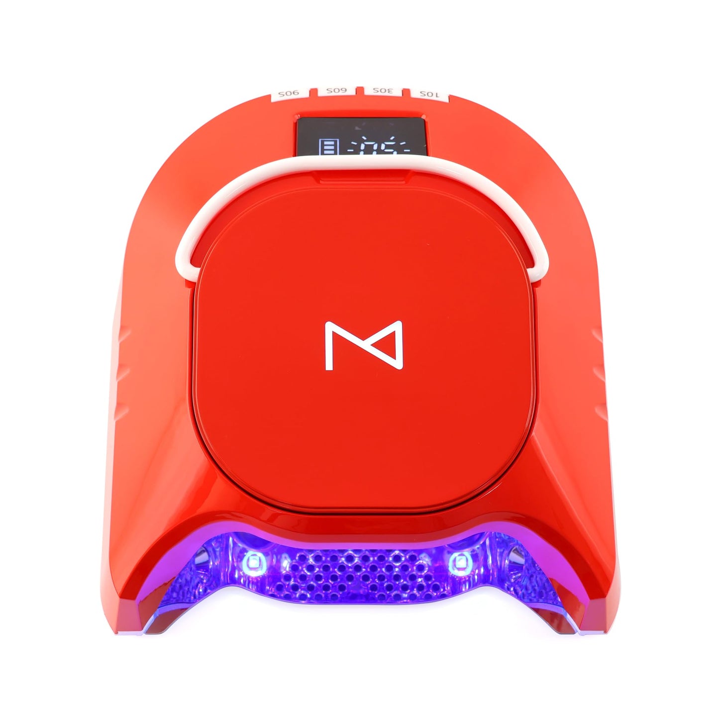 M - GlowPro Professional Hybrid 86W Wireless Rechargeable UV LED Nail Curing Lamp Cordless Nail Dryer for Gel Nails, Manicure, Pedicure (Red)