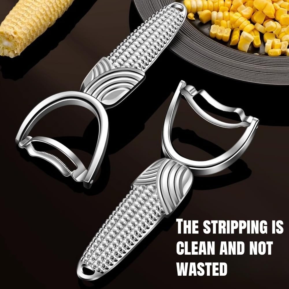 Huakai Corn Prep Peeler,Corn on the Cob Stripper Tool/Wider non-slip Handle/10-year Rustproof/Durable and efficient.