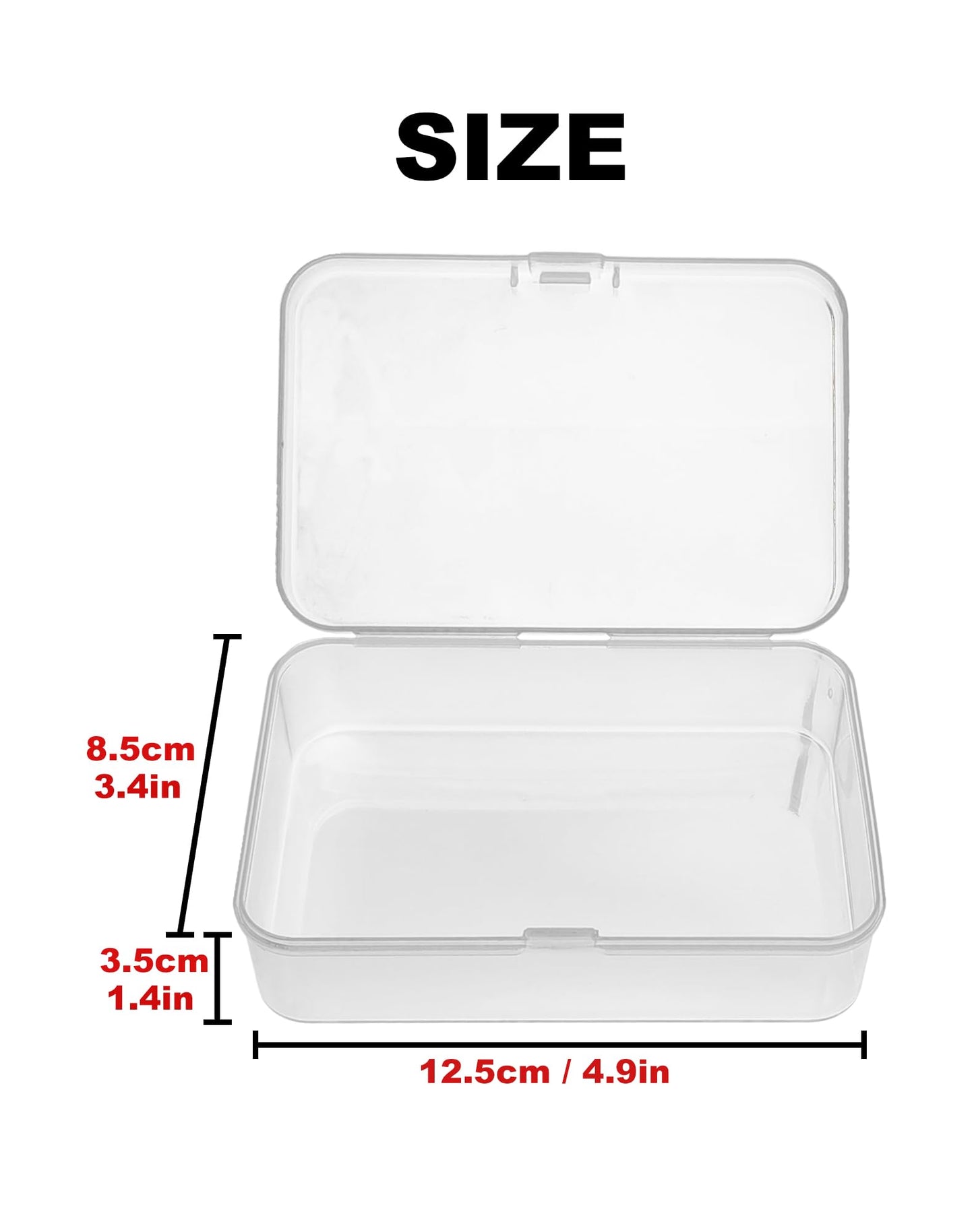 LJY 10-Pack Clear Plastic Storage Boxes, 4.9x3.4x1.4 in Organizer Containers with Lids, Stackable Small Parts Organizer for Jewelry, Beads, Crafts, Office Supplies, Hardware Storage Case Plastic Case