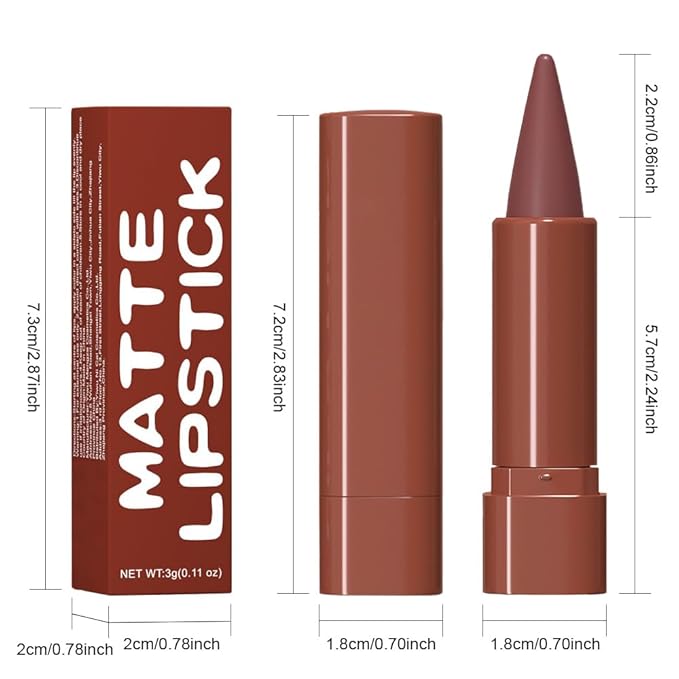 2Pcs Gradient Matte Lipstick Crayon Lip Liner pencil, Flawless Contour Gradual Ombre Effect lip Pencil, Lipstick for Women Long Lasting Waterproof Smudge Proof Lipstick Pencil 02#+03#