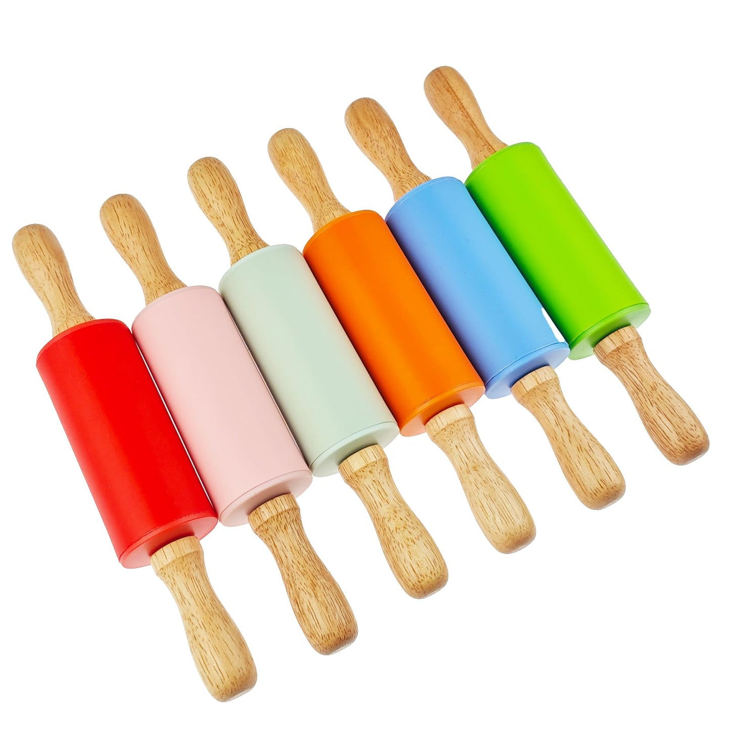 Miokun 18 Pack Small Rolling Pin for Kids, 9 Inch Kids Rolling Pin for Home Kitchen (6 colors)