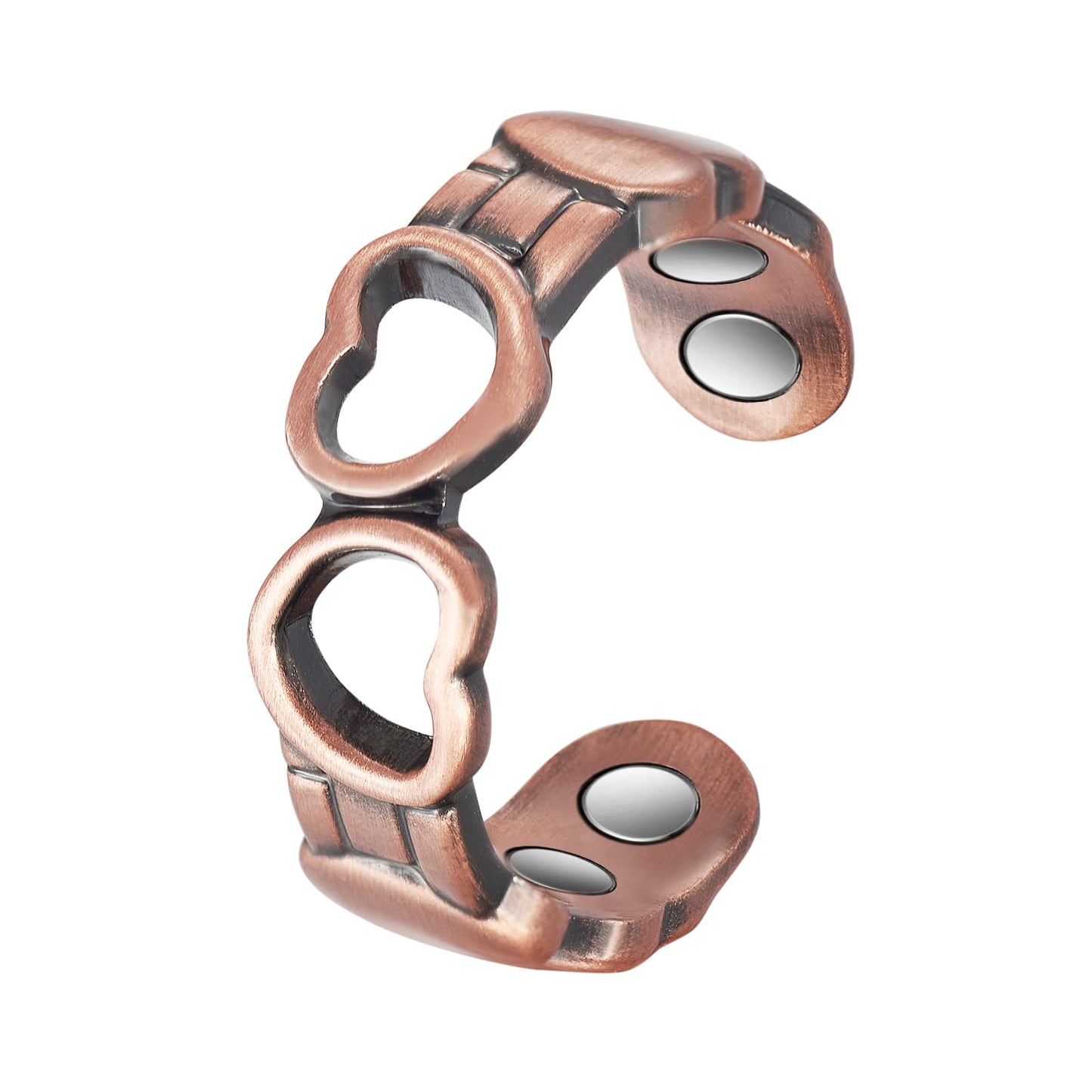 EnerMagiX Copper Ring for Women, 99% Pure Adjustable Heart Shape Magnetic Rings, Copper Jewelry(0086Q)
