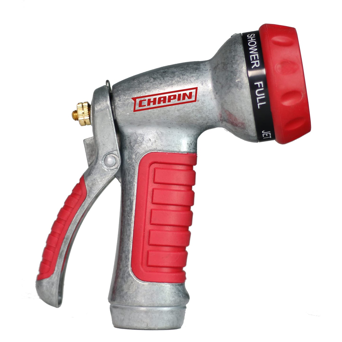 Chapin International 4610 Professional Heavy Duty 7-way Spray Nozzle With Ergonomic Rubber Grip, Black/Red