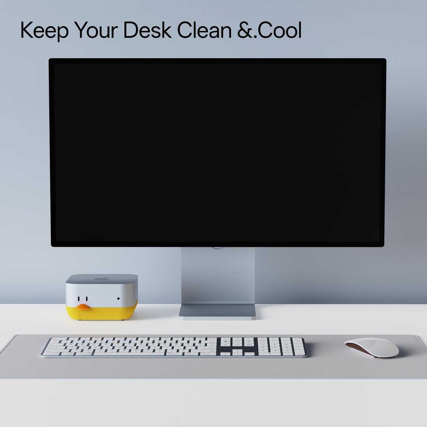Lonelyfox Mac mini M4 & M4 Pro Dock Stand – Front Power Button Access, Cooling ABS Stand, Anti-Dust & Anti-Slip Design for Airflow & Desk Organization – Essential Mac mini M4 Accessories (Yellow)
