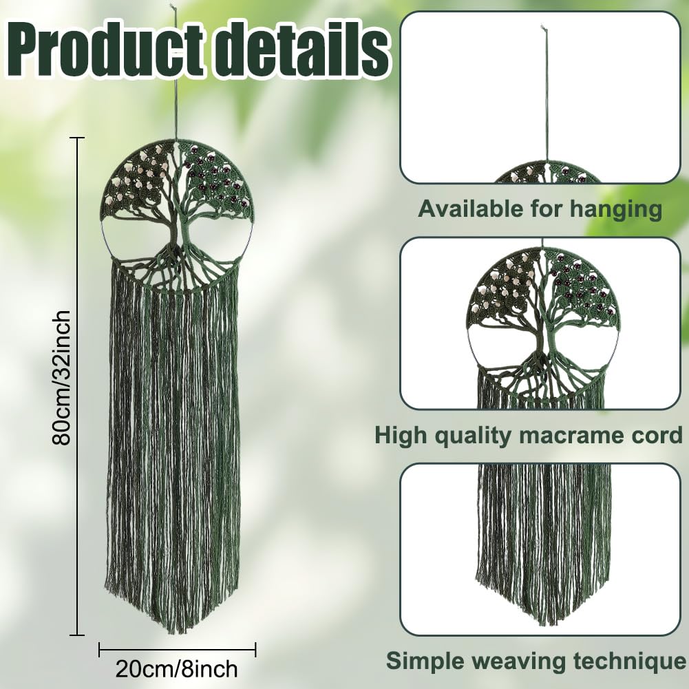FREEBLOSS Tree of Life Macrame Kit for Beginners DIY Macrame Wall Hanging Tapestry Boho Home Decor for Living Room Bedroom