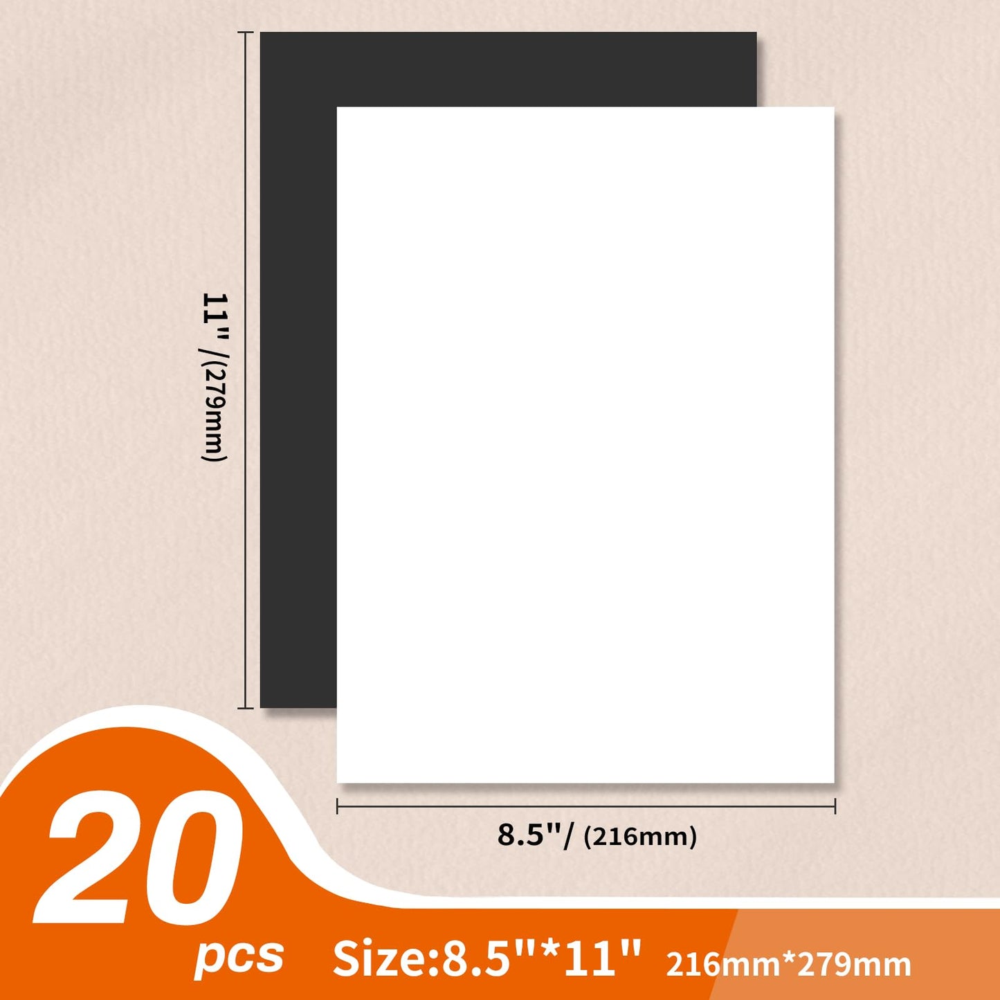 UnicornMAG Magnetic Sheets 8.5" x 11" 20 Pack - Flexible Magnet Sheets with Adhesive Backing for DIY Crafts and Photo Magnets,Suitable for School Classroom Boards, Refrigerator and Shelf Labels